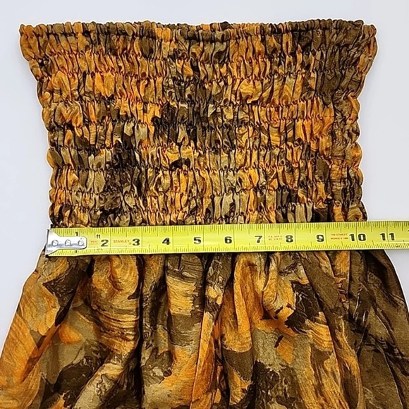 Lombok Romper Semi Sheer Onesie Boho  Stretch Orange Brown Size Small/Medium - Picture 12 of 13